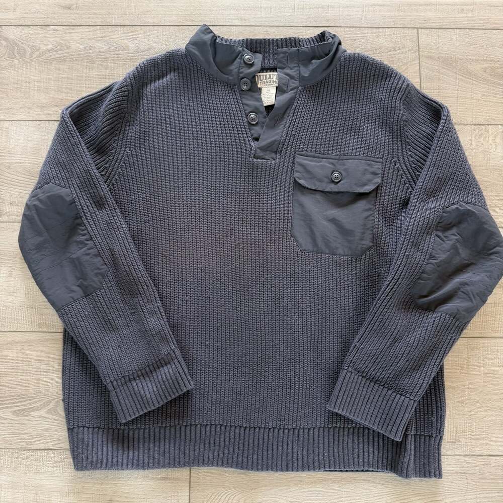 Duluth Trading Co Mens XL Charcoal Ribbed Knit